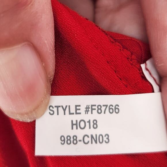 J. Crew Red Lace Floral Easy Skinny Pull On Ankle Pants Women's 00 - Picture 6 of 11